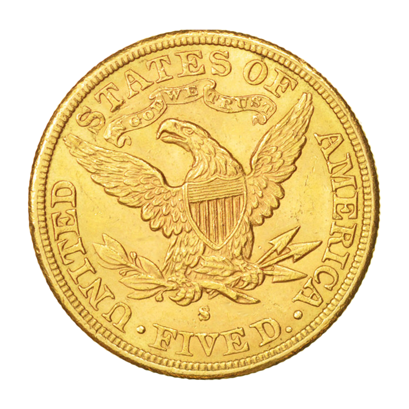 Liberty Head Half Eagle Coronet USA 5 USD Goldm nze